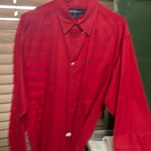 Red button down polo xl